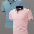 2pcs Men's Polo Short Sleeve Shirts Stylish