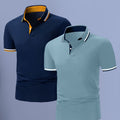 2pcs Men's Polo Short Sleeve Shirts Stylish