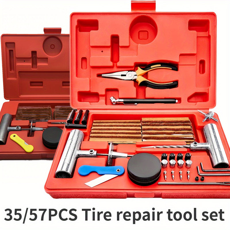 Tire Blowout Repair Tool Kit ,Tire Blowout and Flat Plug Repair Kits 57 PCS