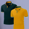 2pcs Men's Polo Short Sleeve Shirts Stylish