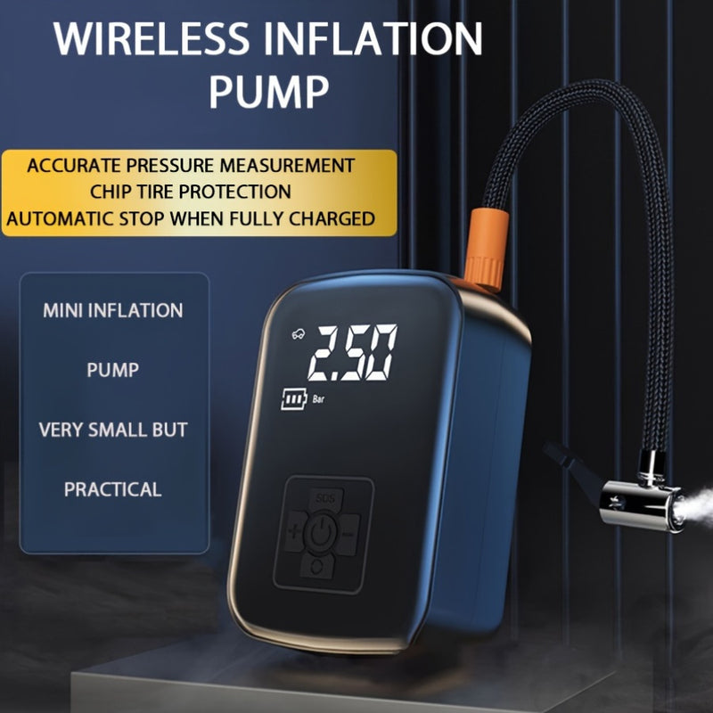 Portable Air Compressor Pump with LED Light, USB Charging