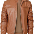 Men's Faux Leather Motorcycle Jacket  for Autumn and Winter