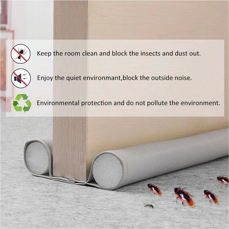 Flexible Door Bottom Sealing Strip Guard Sealer Stopper Noise Wind Dust Blocker