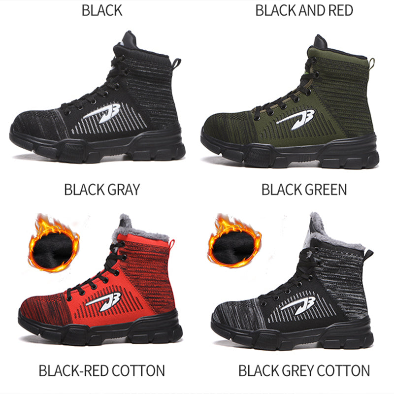 JACKSHIBO Winter Men Safety Work Boots Shoes