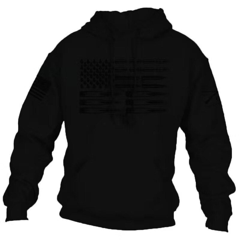 Winter Sweatshirt Long Sleeve American Flag