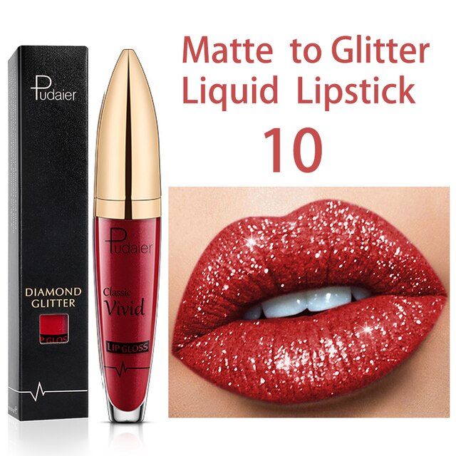 18 Colors Long Lasting Matte Glitter Liquid Shiny Lip Gloss