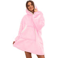 Oversized Hoodie Blanket With Sleeves Sweatshirt Plaid Winter Fleece For Women