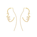 2019 Korean Fashion Jewelry Gold Color Alloy Face Dangle Earrings