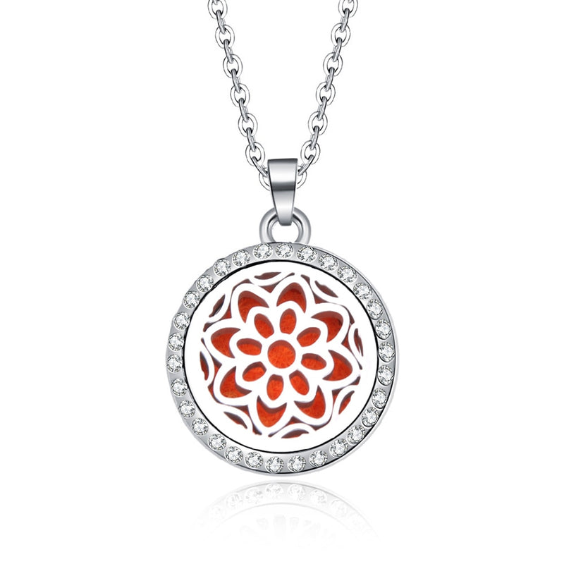 10 styles Aroma locket Necklace Magnetic Stainless Steel Aromatherapy Essential Oil Diffuser Perfume  Locket Pendant Jewelry