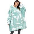 Oversized Hoodie Blanket With Sleeves Sweatshirt Plaid Winter Fleece For Women