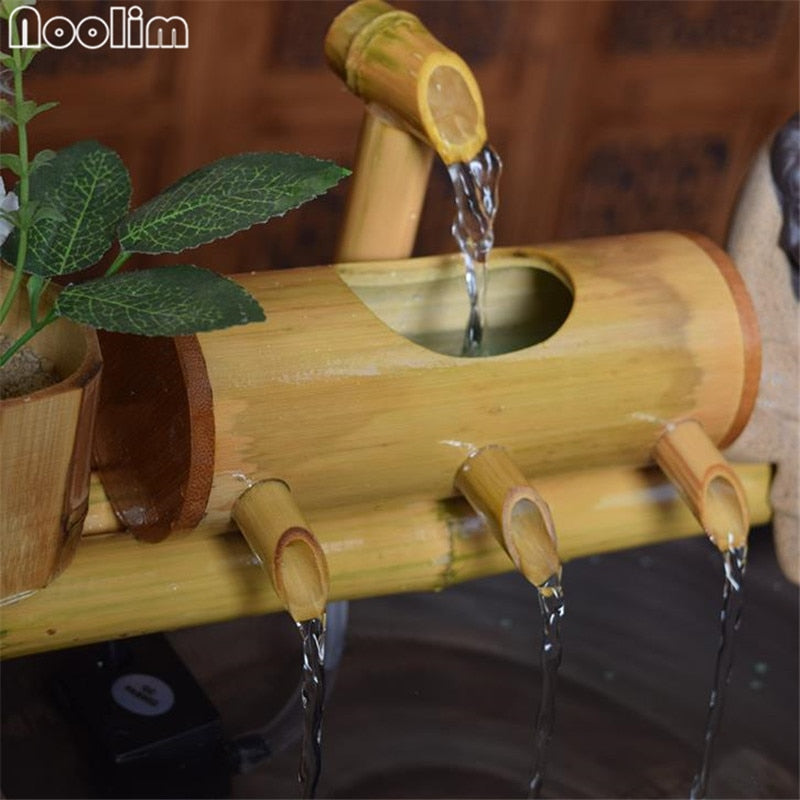 Bamboo Aquarium Water Recycling Feng Shui Decoration Tube