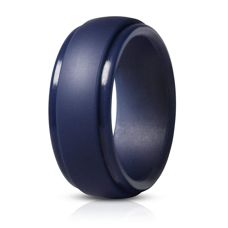 MEN'S POLISHED STEP EDGE SILICONE RING