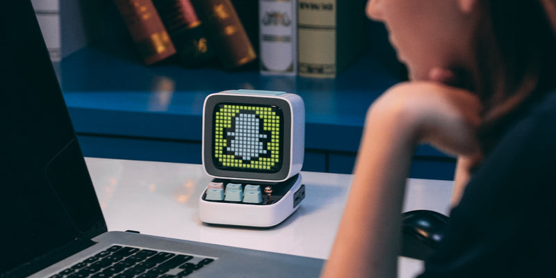 Divoom Ditoo Retro Pixel Art Game Bluetooth Speaker with 16X16 LED App Controlled Front Screen