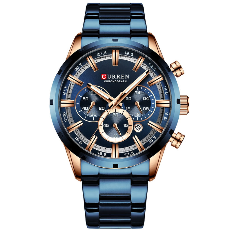 Mens Watch Sport Quartz Chronograph Wristwatches