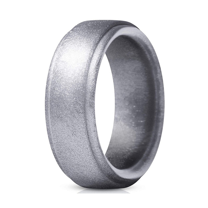 MEN'S POLISHED STEP EDGE SILICONE RING