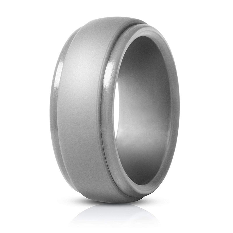 MEN'S POLISHED STEP EDGE SILICONE RING