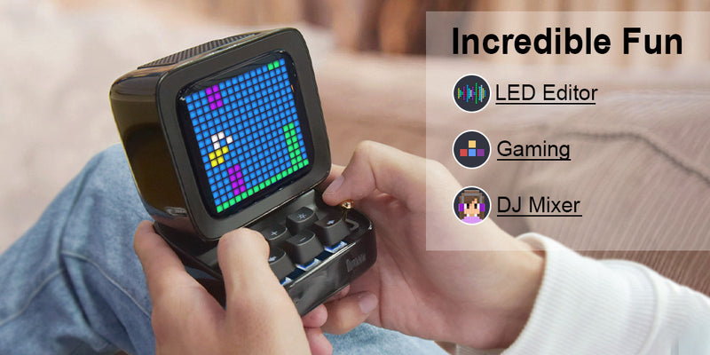 Divoom Ditoo Retro Pixel Art Game Bluetooth Speaker with 16X16 LED App Controlled Front Screen