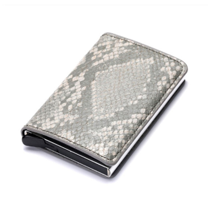 Wallet Men Women RFID  Aluminum Bank Cardholder Case Vintage Leather