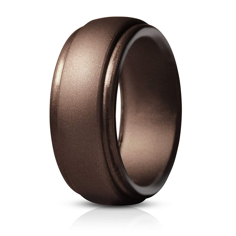 MEN'S POLISHED STEP EDGE SILICONE RING