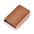 Wallet Men Women RFID  Aluminum Bank Cardholder Case Vintage Leather