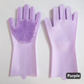 1Pair Dishwashing Cleaning Gloves Silicone Rubber Sponge Glove Household Scrubber