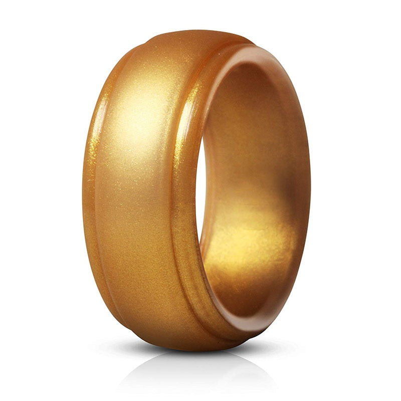 MEN'S POLISHED STEP EDGE SILICONE RING