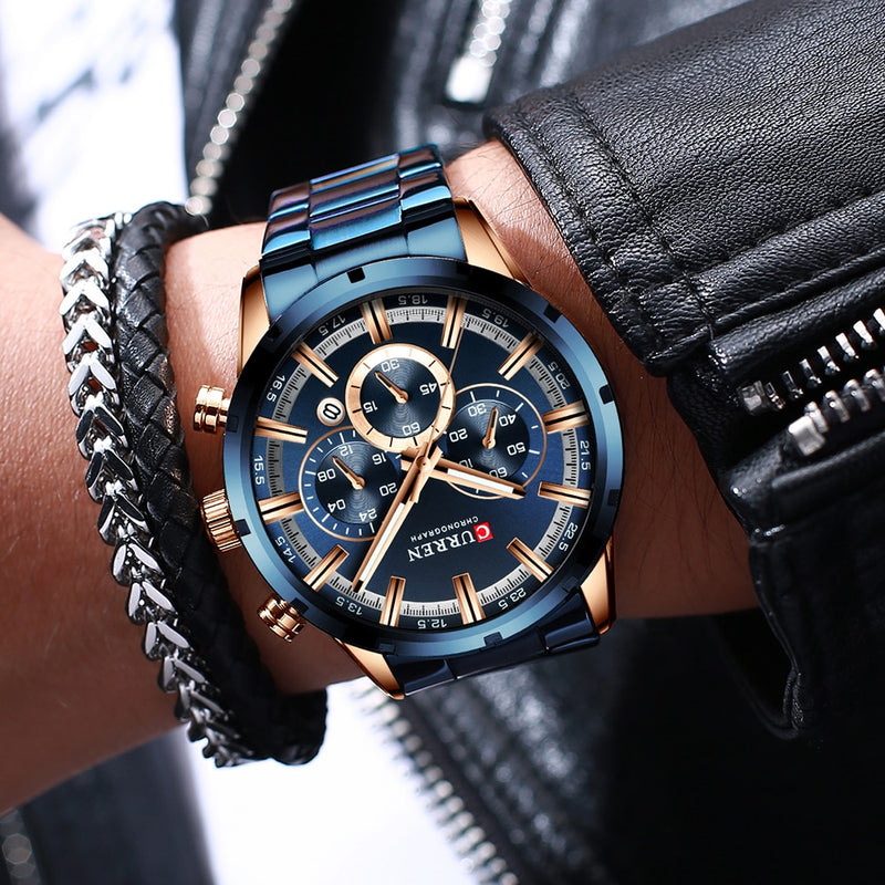 Mens Watch Sport Quartz Chronograph Wristwatches