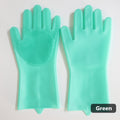 1Pair Dishwashing Cleaning Gloves Silicone Rubber Sponge Glove Household Scrubber