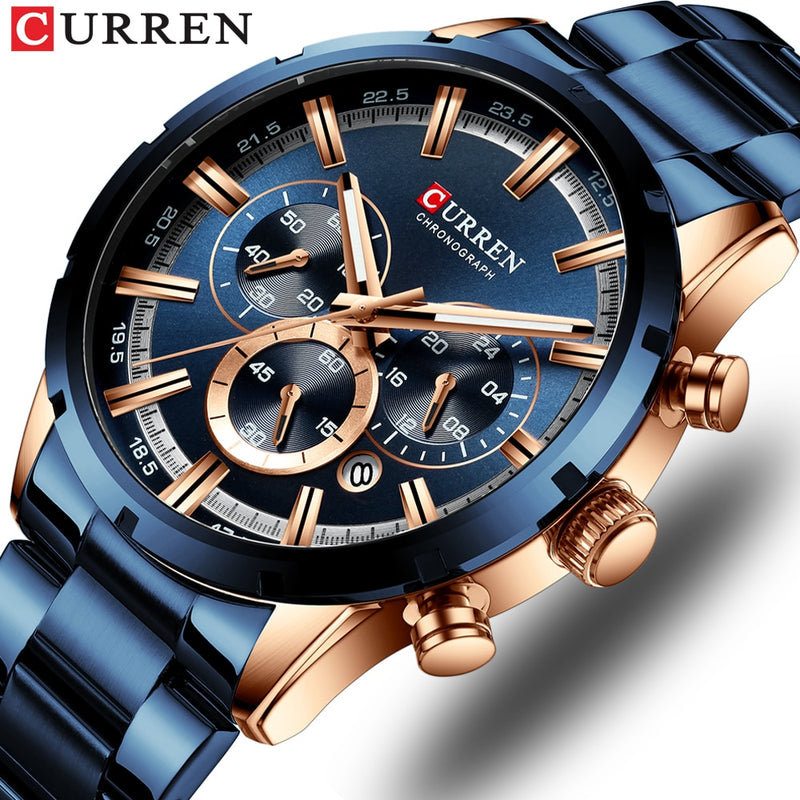 Mens Watch Sport Quartz Chronograph Wristwatches