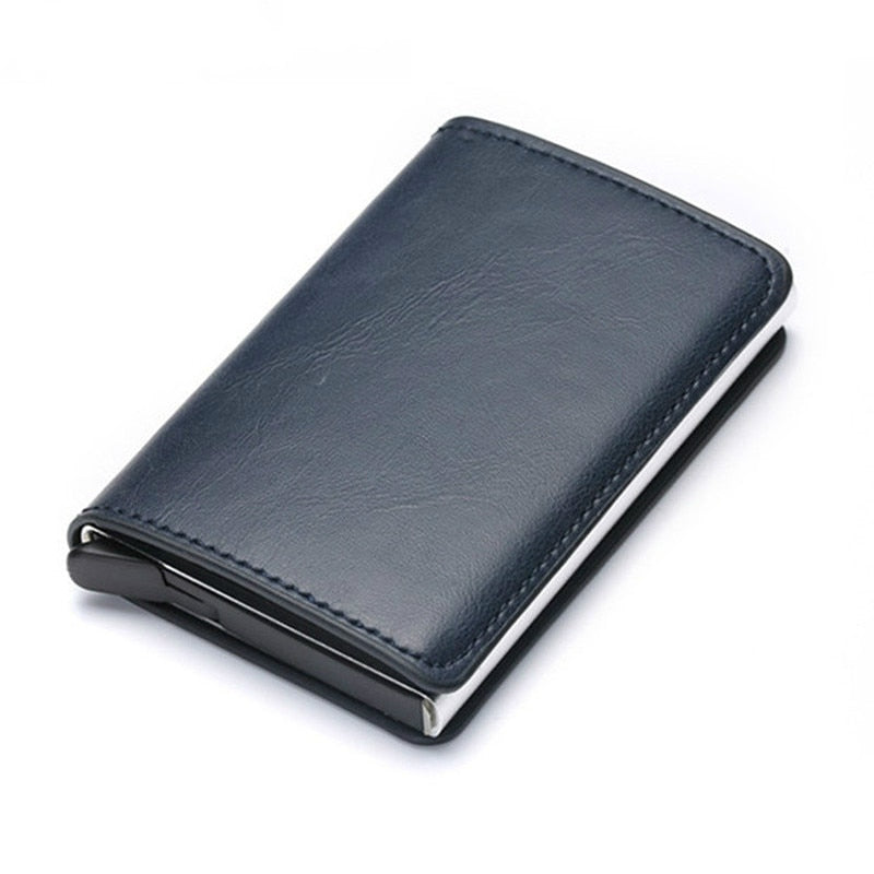 Wallet Men Women RFID  Aluminum Bank Cardholder Case Vintage Leather