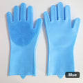 1Pair Dishwashing Cleaning Gloves Silicone Rubber Sponge Glove Household Scrubber