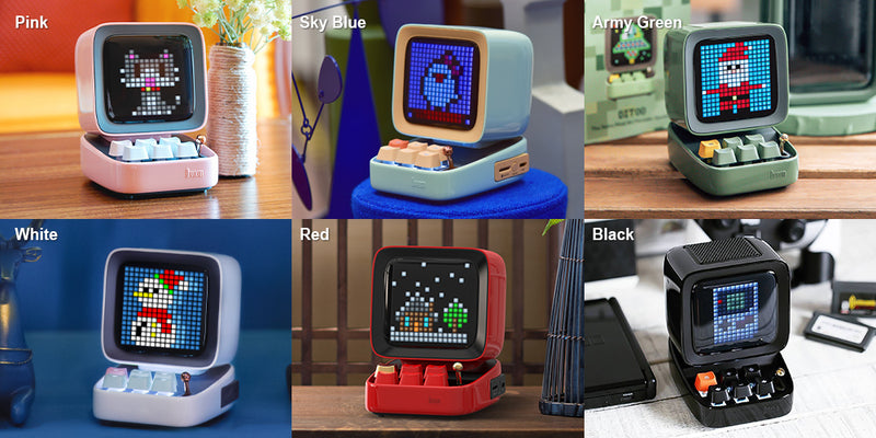 Divoom Ditoo Retro Pixel Art Game Bluetooth Speaker with 16X16 LED App Controlled Front Screen