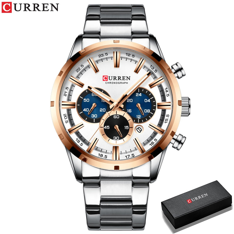 Mens Watch Sport Quartz Chronograph Wristwatches