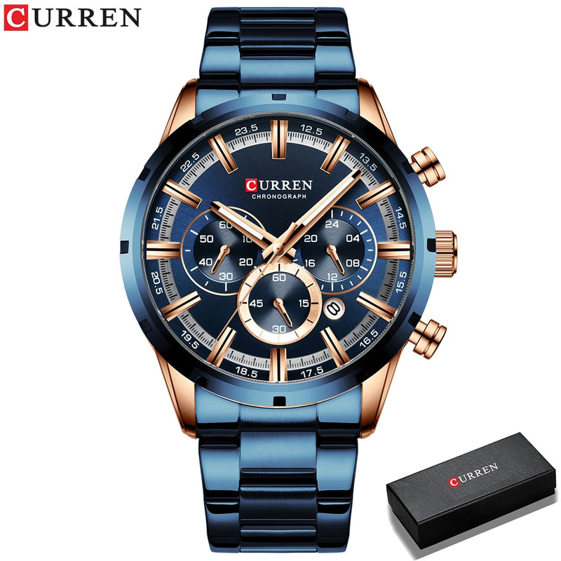 Mens Watch Sport Quartz Chronograph Wristwatches