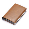 Wallet Men Women RFID  Aluminum Bank Cardholder Case Vintage Leather