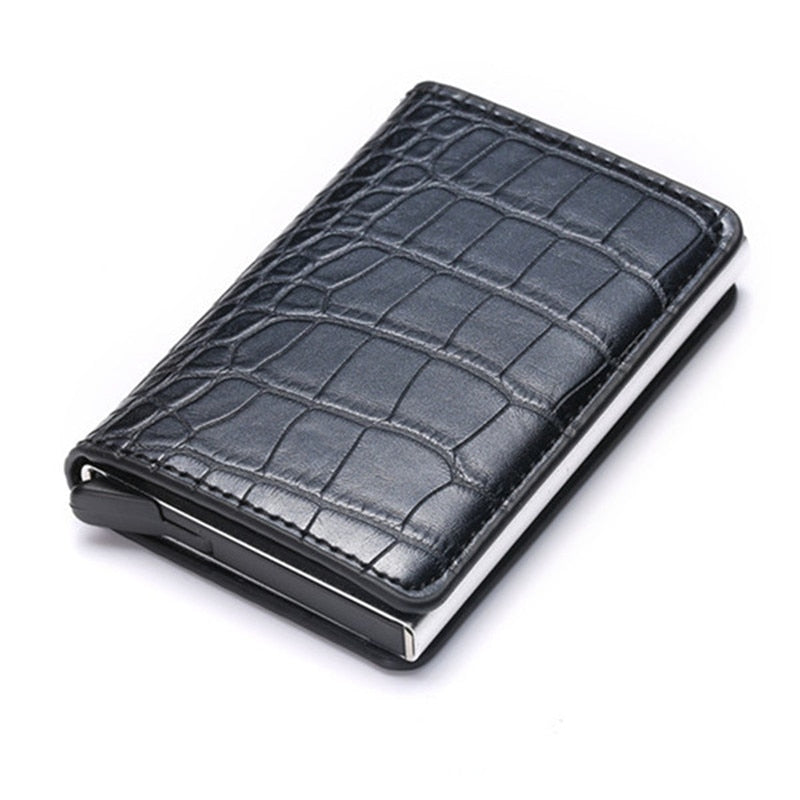 Wallet Men Women RFID  Aluminum Bank Cardholder Case Vintage Leather