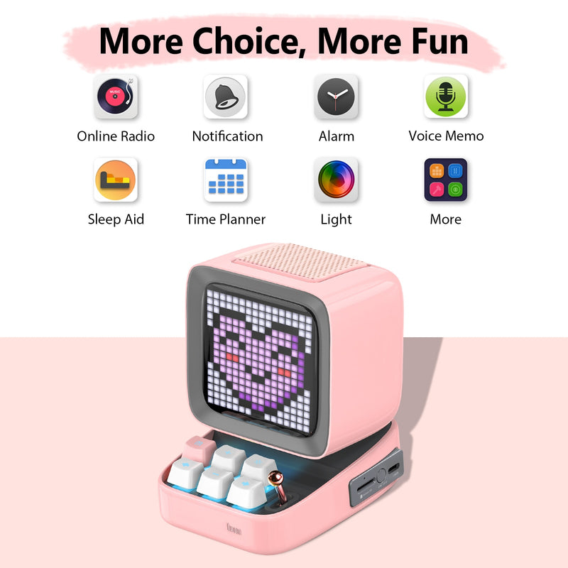 Divoom Ditoo Retro Pixel Art Game Bluetooth Speaker with 16X16 LED App Controlled Front Screen