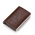 Wallet Men Women RFID  Aluminum Bank Cardholder Case Vintage Leather