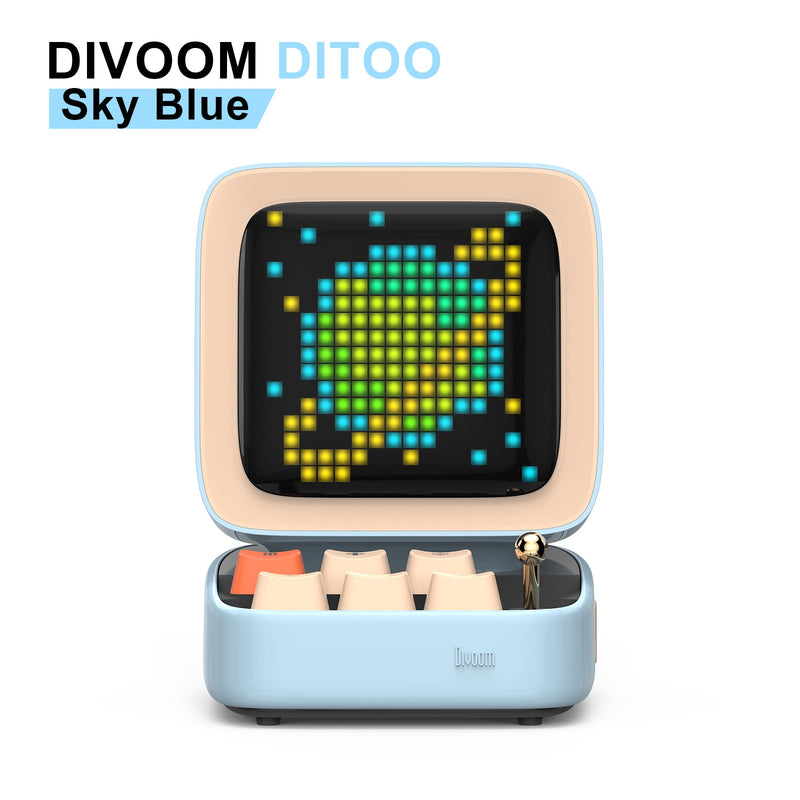 Divoom Ditoo Retro Pixel Art Game Bluetooth Speaker with 16X16 LED App Controlled Front Screen