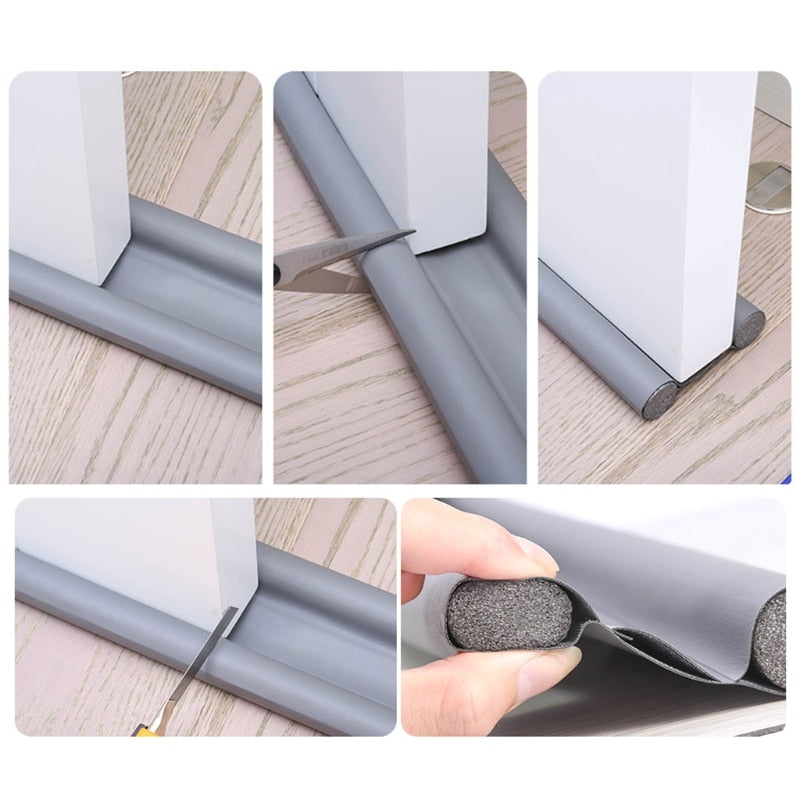 Flexible Door Bottom Sealing Strip Guard Sealer Stopper Noise Wind Dust Blocker