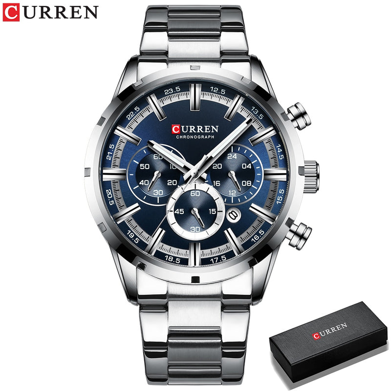 Mens Watch Sport Quartz Chronograph Wristwatches