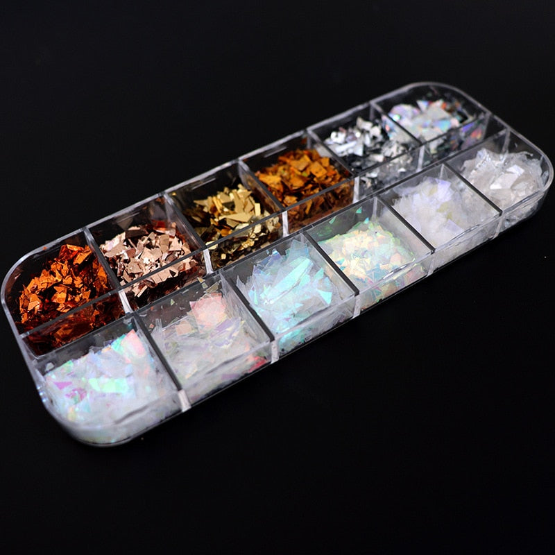 Double Layer Glitter Powder Drill Nail Art Manicure Tools Profesional Jewelry Recycling Box Storage Portable Container White DIY