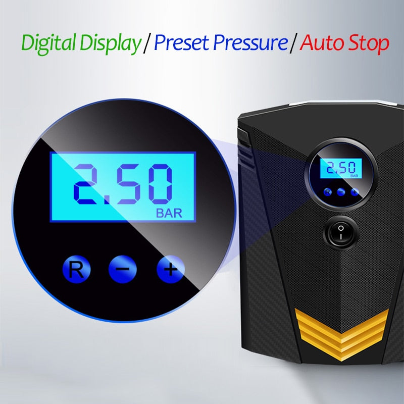 Digital Air Compressor for Car Auto Pump Portable Tire Inflator