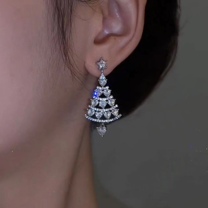 New Christmas Tree Earrings For Women 925 Silver Needle Earrings With High Quality And Versatile Earrings