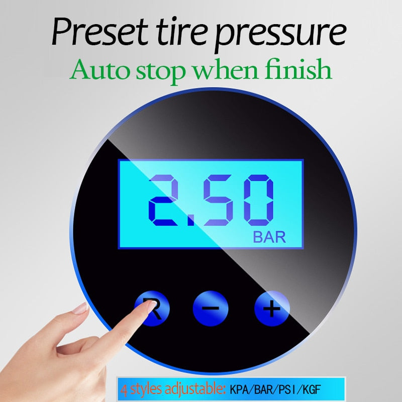 Digital Air Compressor for Car Auto Pump Portable Tire Inflator