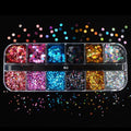 Double Layer Glitter Powder Drill Nail Art Manicure Tools Profesional Jewelry Recycling Box Storage Portable Container White DIY