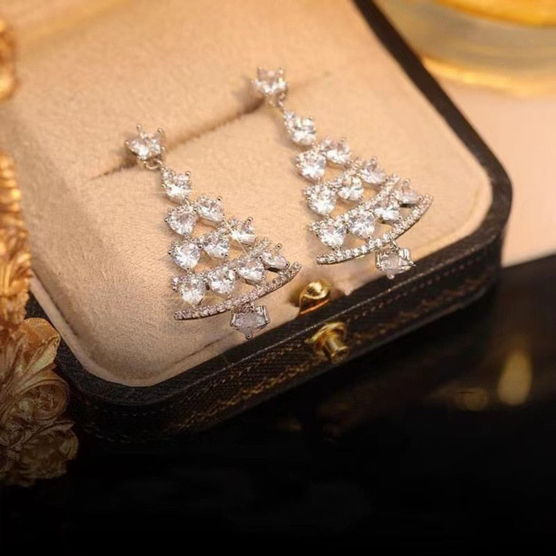 New Christmas Tree Earrings For Women 925 Silver Needle Earrings With High Quality And Versatile Earrings