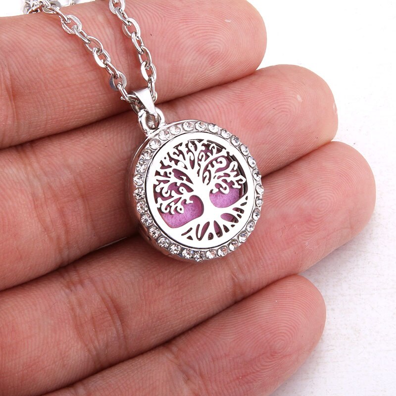 10 styles Aroma locket Necklace Magnetic Stainless Steel Aromatherapy Essential Oil Diffuser Perfume  Locket Pendant Jewelry