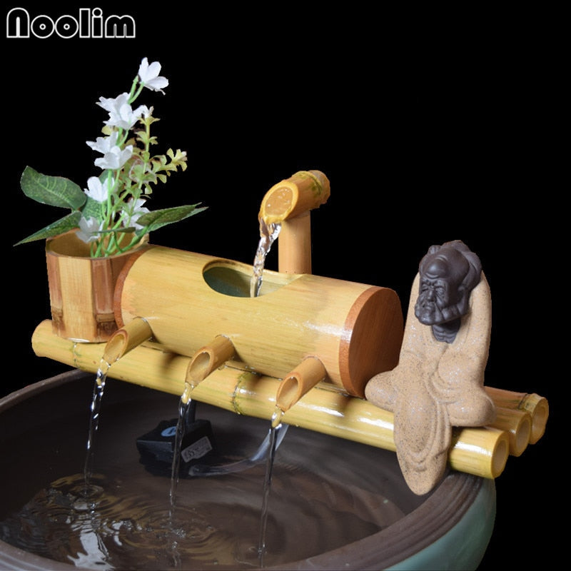 Bamboo Aquarium Water Recycling Feng Shui Decoration Tube