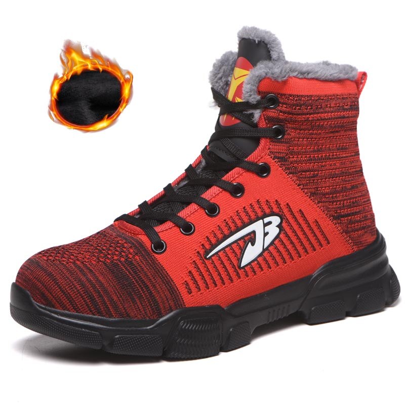 JACKSHIBO Winter Men Safety Work Boots Shoes